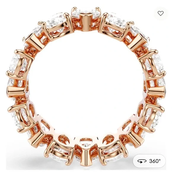 NWT Swarovski Vittore Rose Gold Eternity Band Ring - Picture 7 of 10
